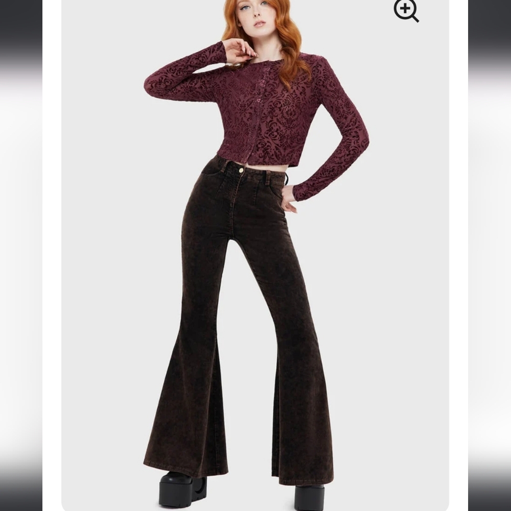 Killstar Dark Brown Flare Pants
